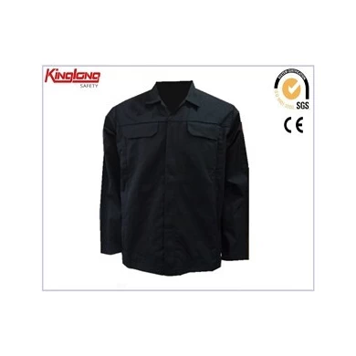 Classical design v neckline single breasted button shirt, chest pockets mens safety shirt for working
