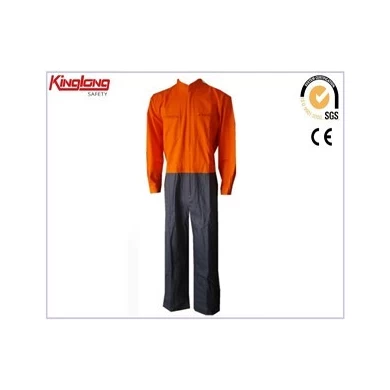 Color combination orange and gray coveralls uniform,High quality mens workwear coveralls