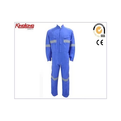 Kleurrijke lichtblauwe werkoverall met reflecterende tape, hete verkoop werkkleding uniforme overall uit één stuk