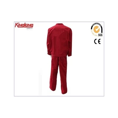 Colorful red sets working clothing on sale,China high quality work jacket and pants trousers