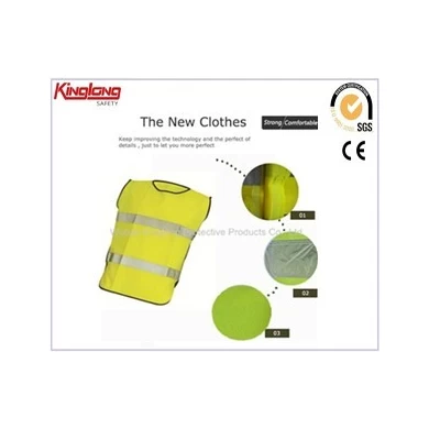 chaleco reflectante cinta de trabajo ropa de trabajo cómoda, poliéster chaleco chaleco proveedor de china