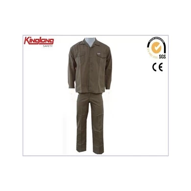 Cotton mens workwear jacket and pants for sale,Gray color comfortable work suits