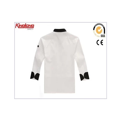 Custom factory Price Mens Long Sleeve White Collar Chef Jacket /chef coat wholesale