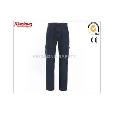 Uniformes de trabajo informales de algodón personalizados, jeans cargo de 6 bolsillos