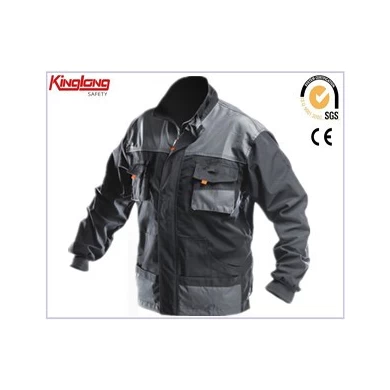 Durable Canvas Workwear Jacket , Twill Elastic Cuff Long Sleeve Work Jacket Manufacturer