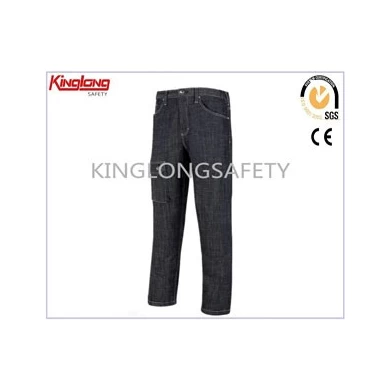 Durable Washed Denim Pants, Mens Workwear Jeans