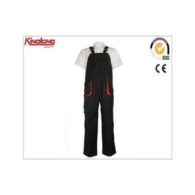 Durable and functional black bibpant, oxford fabric reinforcement bibpant with brass buttons