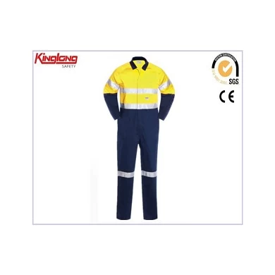 Fluorescent Work Coverall,Yellow High Visibility Fluorescent Work Coverall,Polycotton Fabric Yellow High Visibility Fluorescent Work Coverall