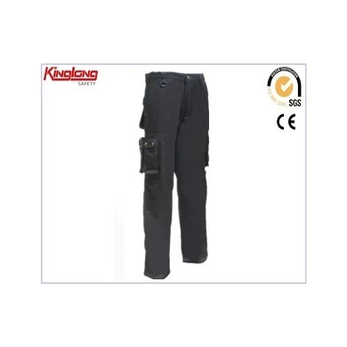Calças de trabalho com cintura elástica resistente, calças de trabalho com vários bolsos