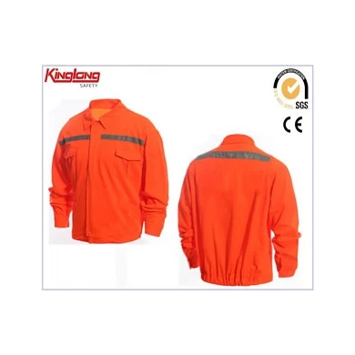 Alta visibilidad chaqueta de la ropa de manga larga de Seguridad, naranja fluorescente chaqueta de seguridad