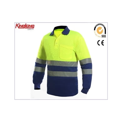 Roupas com combinação de cores de alta visibilidade, camisa fluorescente de mangas compridas