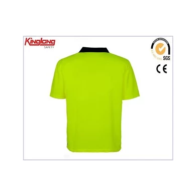 Hi Viz Safety V Neck T-shirt,Mens EN471 Reflective Tape Short Sleeve Shirt