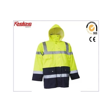 Hi-vis Winter Paka With reflective tapes,Windproof HIVI Winter Jacket