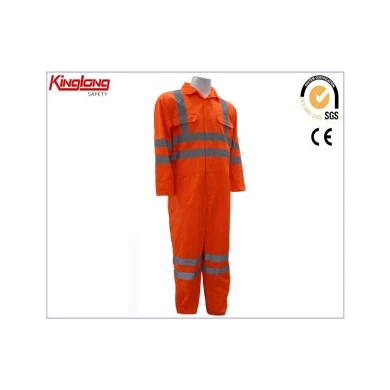 Overall met hoge zichtbaarheid, TC 65/35 stoffen overall met hoge zichtbaarheid,industrie-uniform TC 65/35 stoffen oranje overall met hoge zichtbaarheid