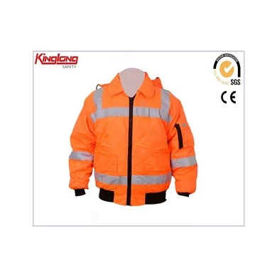 High Visibility Orange Winter Coat Padded Jacket Protective Clothing PPE Workwear Work Clothes