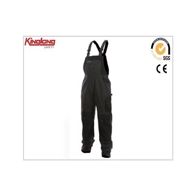 High quality beige multi funtional bibpant, 65%poly35%cotton leg reinforcement coverall