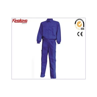 Υψηλής ποιότητας μακρυμάνικο ανδρικό κοστούμι μπλε, 65% πολυ 35% βαμβακερό κοστούμι εργασίας