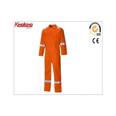 Overol unisex naranja barato de alta calidad y alta visibilidad con cintas reflectantes de seguridad