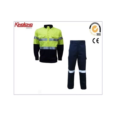 Hivi shirt and pants cotton fabric workwear,Hi vis working clothing for sale