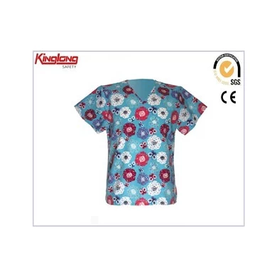 Hospital unfiorm high quality scrubs, fashion design polycotton fabric blue scrubs