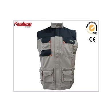 Hot sale workwear mens multi-function vest,Polyester cotton t/c working waistcoat for sale