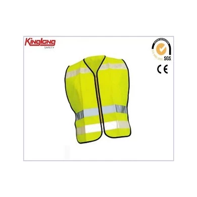 Žlutá výprodejová vesta s reflexními páskami, pánská vesta oblíbeného stylu bez rukávu