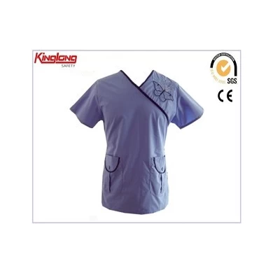 Luz azul royal unisex uniforme do hospital vestuário de trabalho, enfermagem cirúrgica de alta qualidade médico esfrega atacado