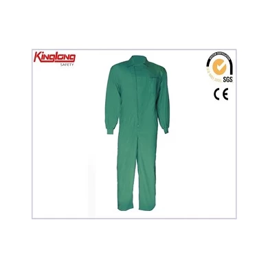 Long sleeves mens high quality coverall,long zipper green coverall with chest pocket