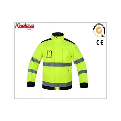 Chaqueta de ropa de trabajo fluorescente para hombre Abrigo de invierno de alta visibilidad