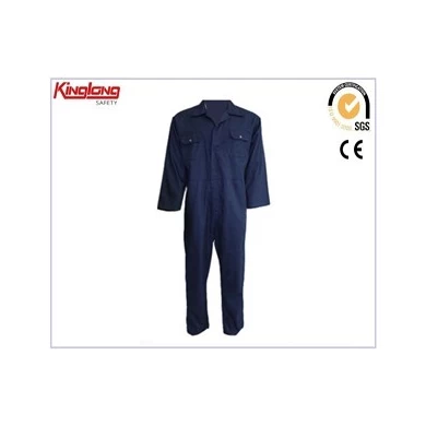 Mens long sleeves elastic waist coverall, high quality blue working coverall