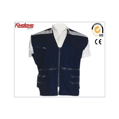 Multi Pocket 100% Polyester Vest, Reflective Safety Vest For Oil / Gas Station Made in China
