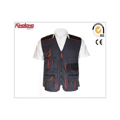 Multi-pockets v-neckline vest, china manafacturer high quality vest
