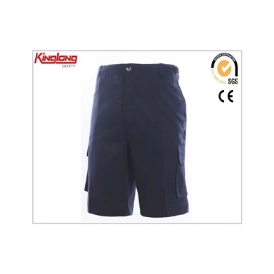 Navy Industrial Summer Cargo Shorts, Casual Trousers With 6 Side Pockets