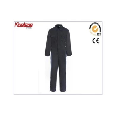 New arrival  chest pockets full cotton black coverall,long sleeves high quality coverall