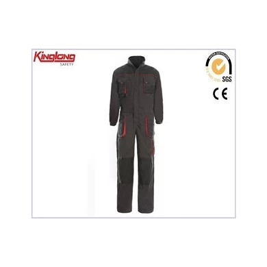 New arrival chest pockets shoulder reinforcement coverall,long sleeves side pockets coverall