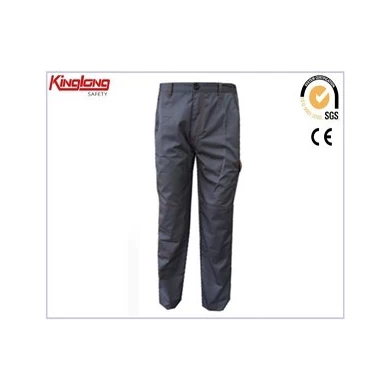 New arrival elastic waist mens black cargo pant, side pockets brass button functional pant