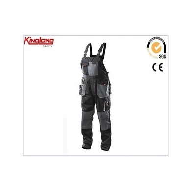 New arrival high quality cargo safety bibpant, tc fabric chest pockets bibpant with zipper