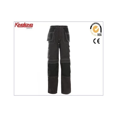 New arrival high quality side pockets pant, elastic waist grey workers cargo pant