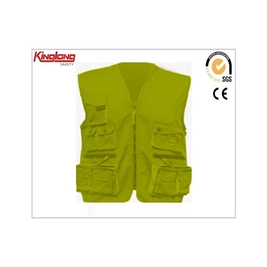 New design unisex high quality vest, no sleeves multi pockets vest