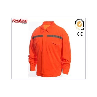 Nová módní oranžová bunda s reflexní páskou pro muže, vysoce viditelná bunda s dlouhým rukávem