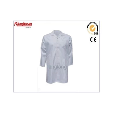 Nový módní ochranný bezpečnostní bílý laboratorní plášť, 65% poly35% bavlněná tkanina nepromokavý laboratorní plášť