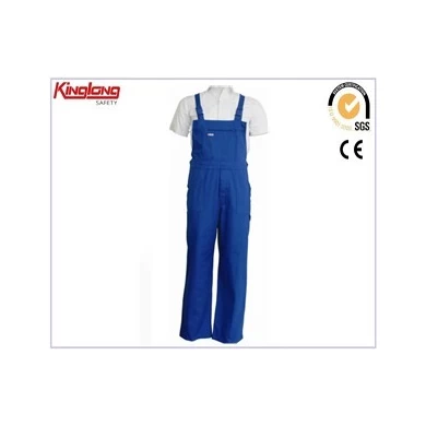 New style  high quality mens blue bibpant, safety polycotton elasti waist bibpant
