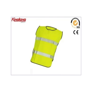 No sleeves mens reflective tapes vest, high quality functional yellow vest