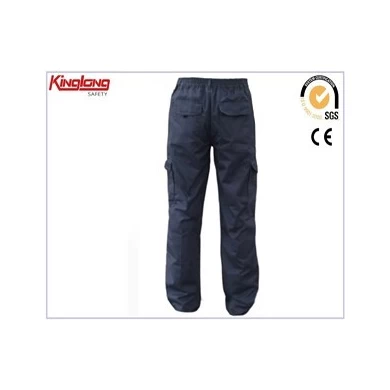 OEM Service 100% Cotton Cargo Pants,Six Pocket Pants with Elastic Waist
