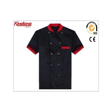 chinaworkwearsupplier-Polykatoen Koksjas Restaurant Uniform Koksjas Restaurant Uniform Koksjas met korte mouwen