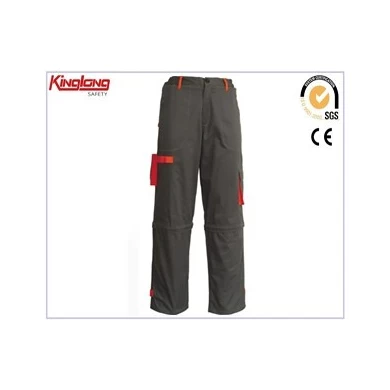Polyester fabric power type trousers for sale,Hot sale workwear pants with zipper on knee part