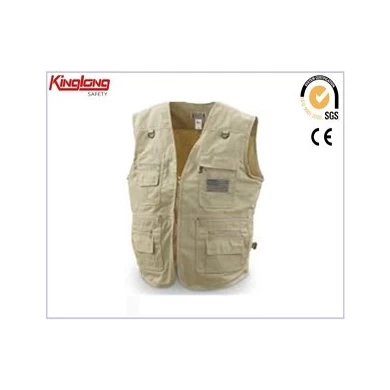 Gilet multi tasche di alta qualità in stile popolare, gilet cargo senza maniche con logo personalizzato