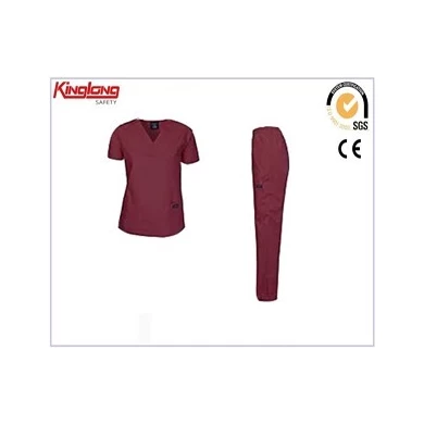 Uniformes médicos prácticos de estilo popular, uniformes de laboratorio unisex de moda para protección