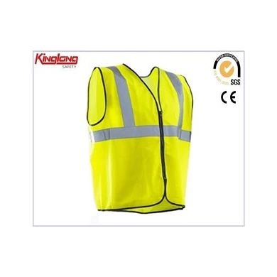 Popular style yellow reflective tape working vest,High quality mens workwear waistcoat price