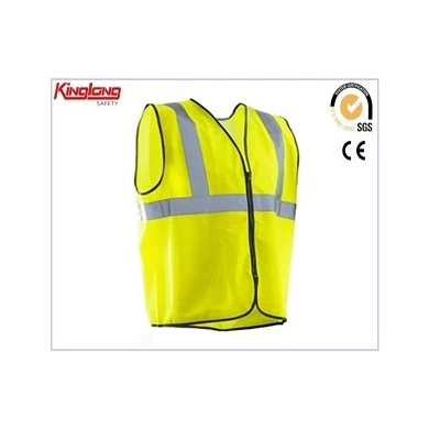 Estilo popular de la cinta reflectante amarillo chaleco de trabajo, alta calidad mens workwear chaleco precio